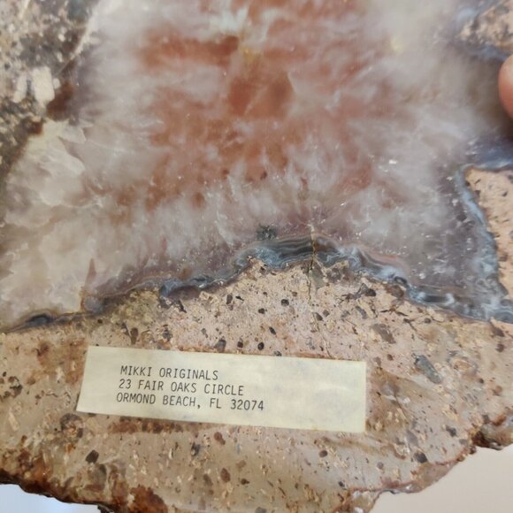 Hand Painted Agate Slab Art Of Irish Setter Dog Portrait 8.5x7" Signed - Picture 8 of 13